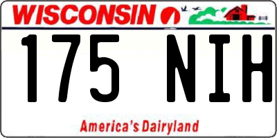 WI license plate 175NIH