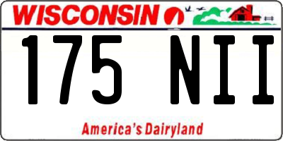WI license plate 175NII