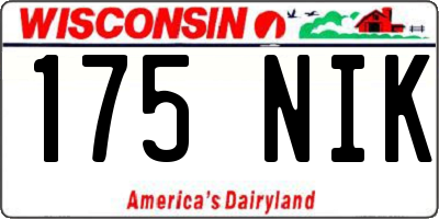 WI license plate 175NIK