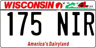 WI license plate 175NIR