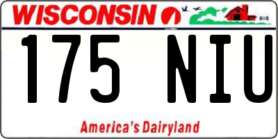 WI license plate 175NIU