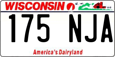 WI license plate 175NJA