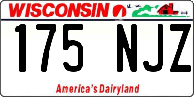 WI license plate 175NJZ