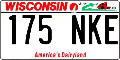 WI license plate 175NKE