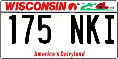 WI license plate 175NKI