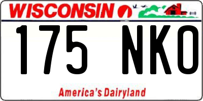 WI license plate 175NKO