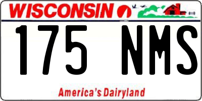 WI license plate 175NMS