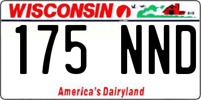 WI license plate 175NND