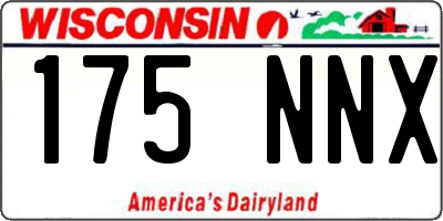 WI license plate 175NNX