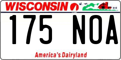 WI license plate 175NOA