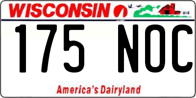 WI license plate 175NOC