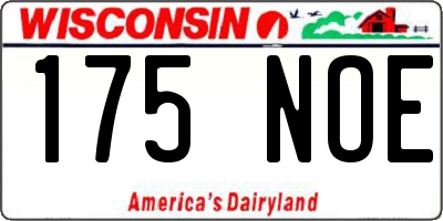 WI license plate 175NOE