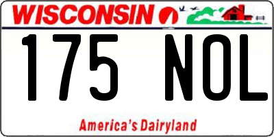 WI license plate 175NOL