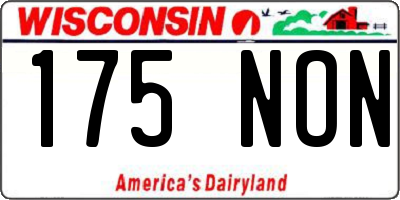 WI license plate 175NON