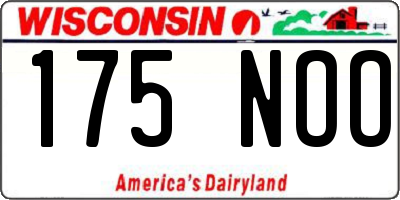 WI license plate 175NOO