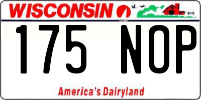 WI license plate 175NOP