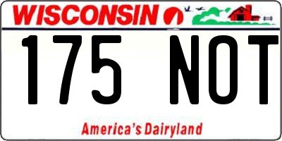 WI license plate 175NOT