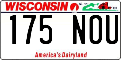 WI license plate 175NOU