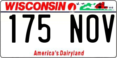 WI license plate 175NOV