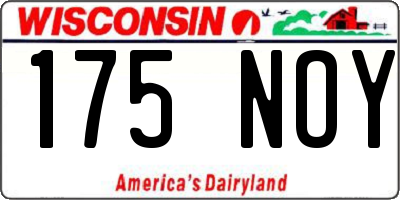 WI license plate 175NOY