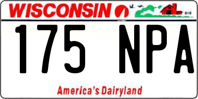 WI license plate 175NPA