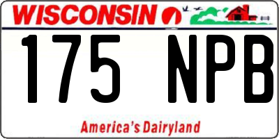 WI license plate 175NPB