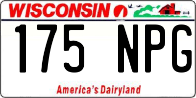 WI license plate 175NPG