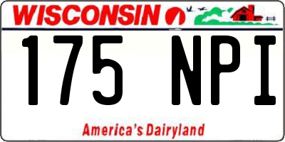 WI license plate 175NPI