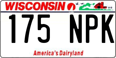 WI license plate 175NPK