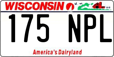 WI license plate 175NPL