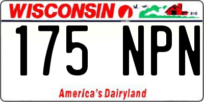 WI license plate 175NPN