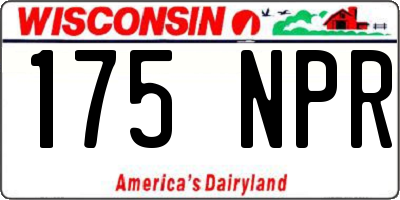 WI license plate 175NPR