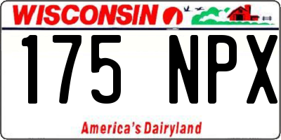 WI license plate 175NPX