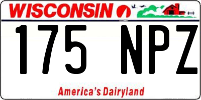 WI license plate 175NPZ