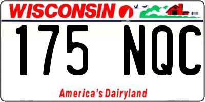 WI license plate 175NQC