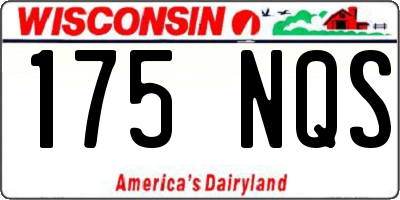 WI license plate 175NQS