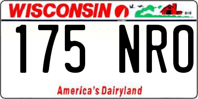 WI license plate 175NRO