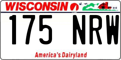 WI license plate 175NRW