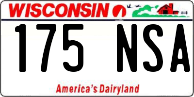 WI license plate 175NSA