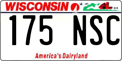 WI license plate 175NSC