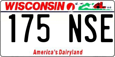 WI license plate 175NSE