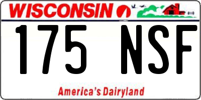 WI license plate 175NSF