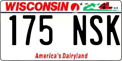 WI license plate 175NSK