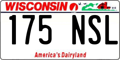 WI license plate 175NSL