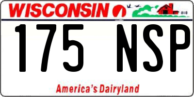 WI license plate 175NSP