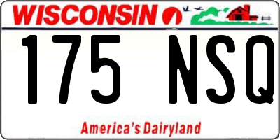 WI license plate 175NSQ