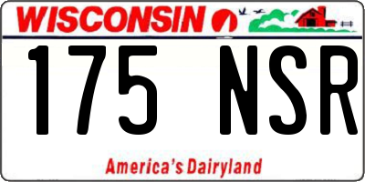 WI license plate 175NSR