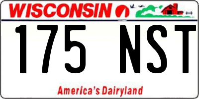 WI license plate 175NST