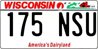 WI license plate 175NSU