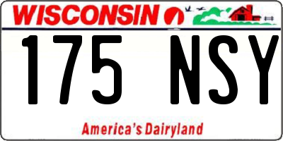 WI license plate 175NSY